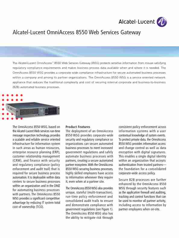 Alcatel Carrier Internetworking Solutions Network Card OmniAccess 8550-page_pdf